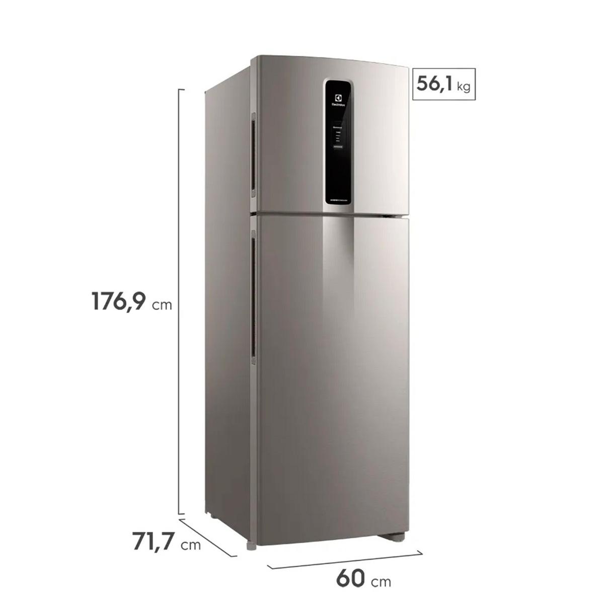 Heladera No Frost Inverter 408L Electrolux Top Freezer IF43s Plata
